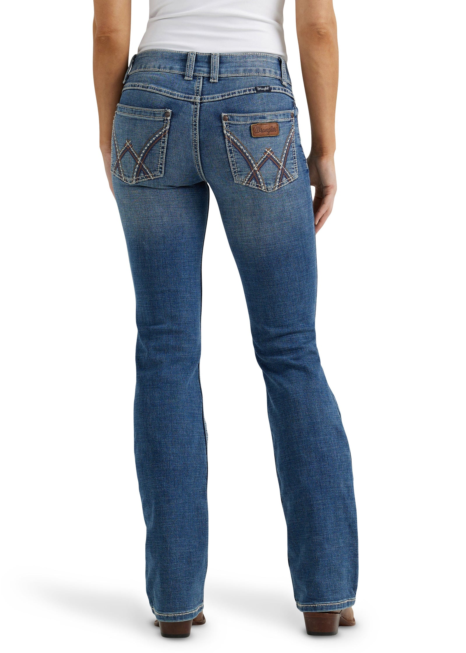 Wrangler Women's Retro Mae Mid Rise Bootcut Denim Jean, Deadwood