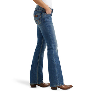 Wrangler Women's Retro Mae Mid Rise Bootcut Denim Jean, Deadwood