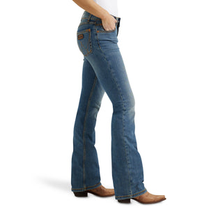 Wrangler Women's Retro Mae Mid Rise Bootcut Denim Jean, KM Wash