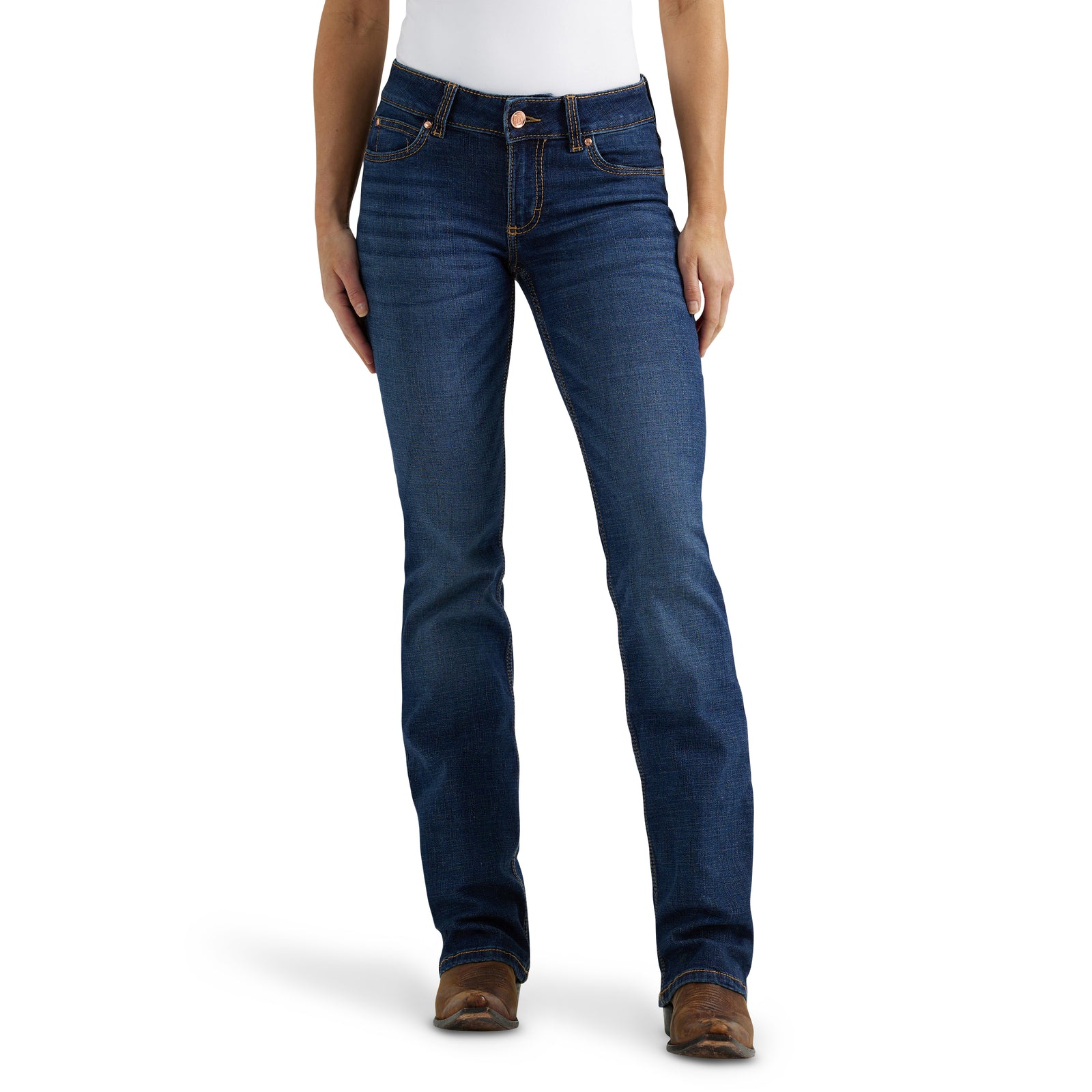 Wrangler Women's Retro Mae Mid Rise Bootcut Denim Jeans, Ms Wash