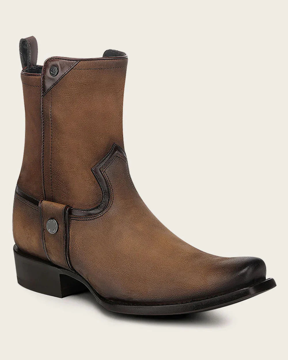 Cuadra Men's Bovine Leather Narrow Square Toe Zipper Boot, Honey