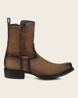 Cuadra Men's Bovine Leather Narrow Square Toe Zipper Boot, Honey