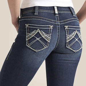 Ariat Women's Whipstitch Mid Rise Bootcut Denim Jeans, Ocean