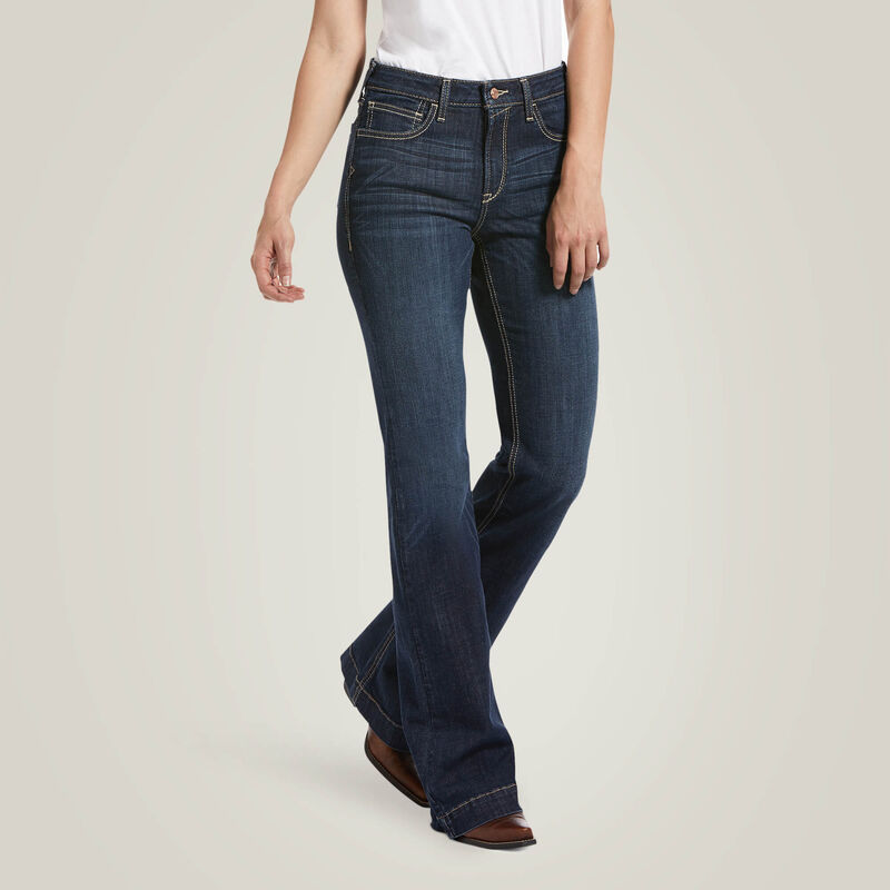 Ariat Women's Ella High Rise Slim Trouser Denim Jeans, Rascal