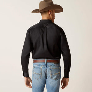 Ariat Men's Team Logo Twill Mexico Long Sleeve Shirt, Black
