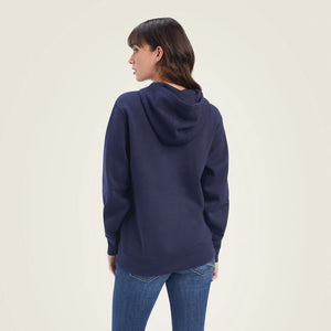 Ariat Women's REAL Shield Logo Hoodie, Navy Eclipse
