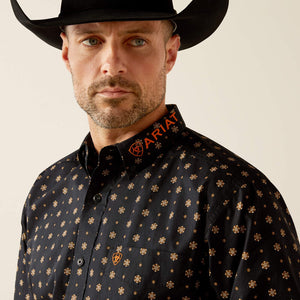 Ariat Men's Team Logo Kelvin Classic Fit Long Sleeve Shirt, Black