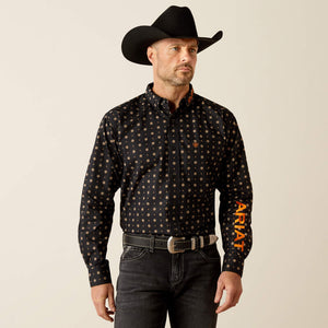 Ariat Men's Team Logo Kelvin Classic Fit Long Sleeve Shirt, Black