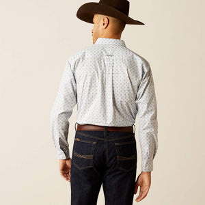 Ariat Men's Team Logo Kody Classic Fit Long Sleeve Shirt, Light Blue