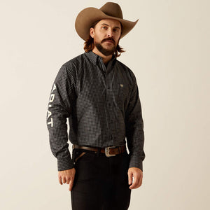 Ariat Men's Pro Series Team Logo Otto Classic Fit Long Sleeve Shirt, Black|Khaki