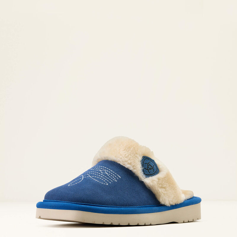 Ariat Women's Jackie Square Toe Slipper, Denim Suede