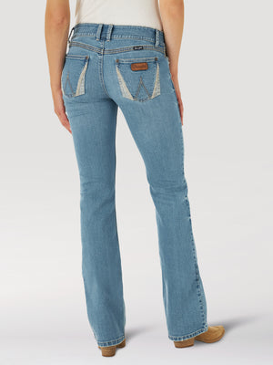 Wrangler Women's Retro Sadie Low Rise Bootcut Denim Jeans, Light Wash