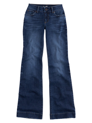 Wrangler Women's Retro Mae Mid Rise Trouser Denim Jeans, Shelby