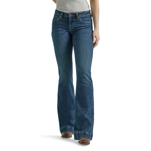 Wrangler Women's Retro Mae Mid Rise Trouser Denim Jeans, Jana