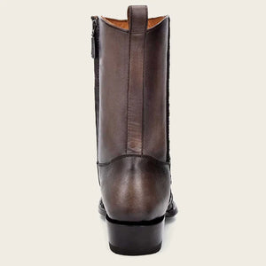 Cuadra Men's Bovine Leather Narrow Square Toe Zipper Boot, Grey