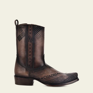 Cuadra Men's Bovine Leather Narrow Square Toe Zipper Boot, Brown