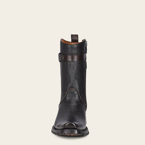 Cuadra Men's Bovine Leather Narrow Square Toe Zipper Boot, Black