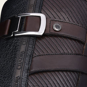 Cuadra Men's Bovine Leather Narrow Square Toe Zipper Boot, Black