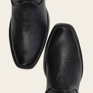 Cuadra Men's Bovine Leather Narrow Square Toe Zipper Boot, Black