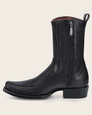 Cuadra Men's Stingray Narrow Square Toe Zipper Boot, Black