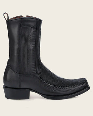 Cuadra Men's Stingray Narrow Square Toe Zipper Boot, Black