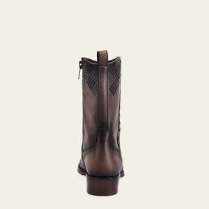 Cuadra Men's Bovine Leather Narrow Square Toe Zipper Boot, Brown