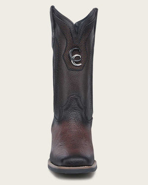 Cuadra Men's Bison Leather Square Toe Boot, Dark Brown