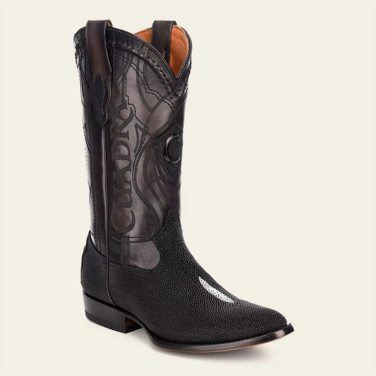 Cuadra Men's Stingray Round Toe Boot, Black