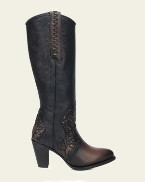 Cuadra Women's Bovine Leather Round Toe Boot, Chocolate