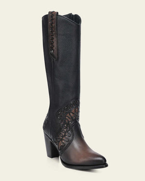 Cuadra Women's Bovine Leather Round Toe Boot, Chocolate