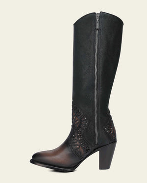 Cuadra Women's Bovine Leather Round Toe Boot, Chocolate