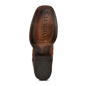 Cuadra Men's Ostrich Leather Square Toe Boot, Brown