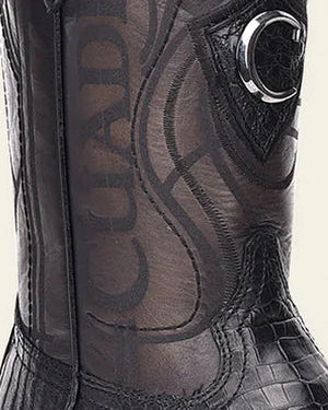 Cuadra Men's Caiman Belly Leather Square Toe Boot, Black
