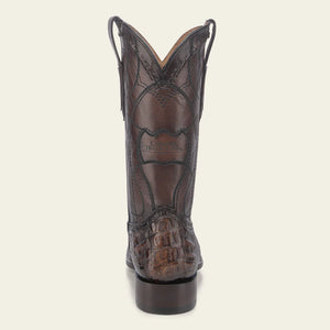 Cuadra Men's Caiman Belly Leather Square Toe Boot, Honey