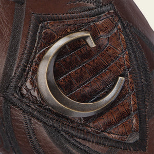 Cuadra Men's Caiman Belly Leather Square Toe Boot, Honey