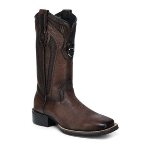 Cuadra Men's Deer Leather Square Toe Boot, Honey