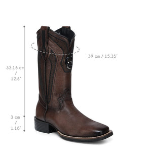 Cuadra Men's Deer Leather Square Toe Boot, Honey