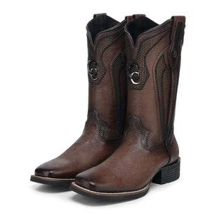 Cuadra Men's Deer Leather Square Toe Boot, Honey