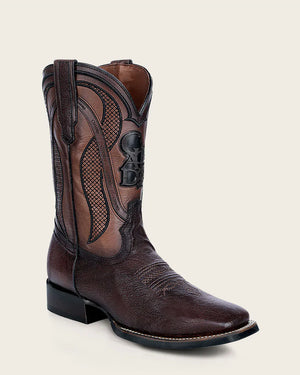 Cuadra Men's Smooth Ostrich Square Toe Boot, Brown