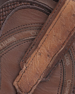 Cuadra Men's Smooth Ostrich Leather Square Toe Boot, Honey