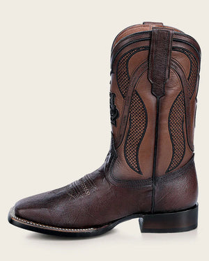 Cuadra Men's Smooth Ostrich Square Toe Boot, Brown