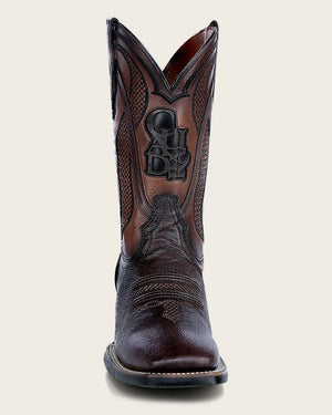 Cuadra Men's Smooth Ostrich Square Toe Boot, Brown