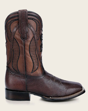 Cuadra Men's Smooth Ostrich Square Toe Boot, Brown