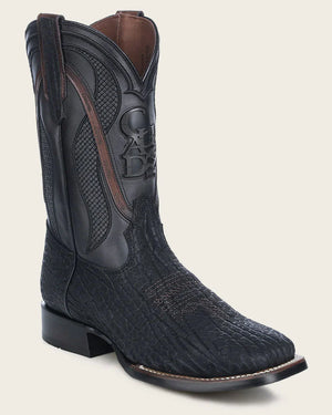 Cuadra Men's Bull Hide Leather Square Toe Boot, Black
