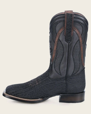Cuadra Men's Bull Hide Leather Square Toe Boot, Black