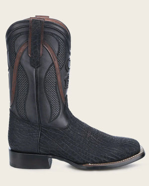 Cuadra Men's Bull Hide Leather Square Toe Boot, Black