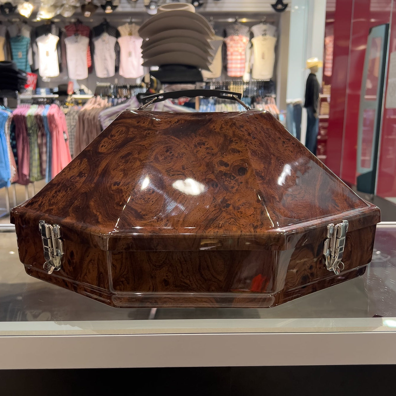 Hammer Plastics Designer Series Classic Western Hat Carrier, Burl Walnut Natural