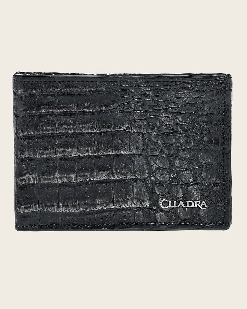 Cuadra Men's Fuscus Leather Bifold Wallet, Black