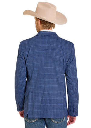 Rock & Roll Denim Men's Plaid Sport Coat, Blue