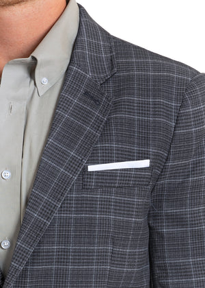 Rock & Roll Denim Men's Plaid Sports Coat, Blue